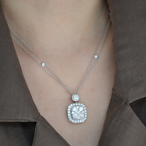 4.50 Ct Pırlanta Harmony Kolye – 14 Ayar Beyaz Altın - 6