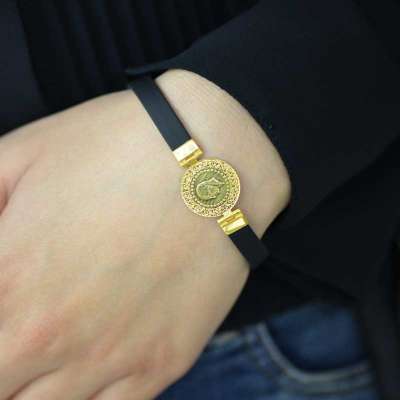 Küçük Altın Kauçuk Kordonlu Bileklik - 3