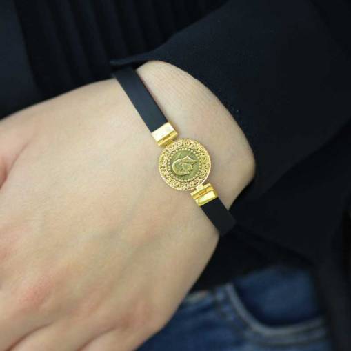 Küçük Altın Kauçuk Kordonlu Bileklik - 3