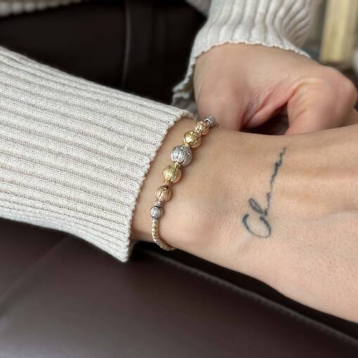 Kumlu Renkli Dorika Bileklik – Altın Şık Takı Modeli - 4