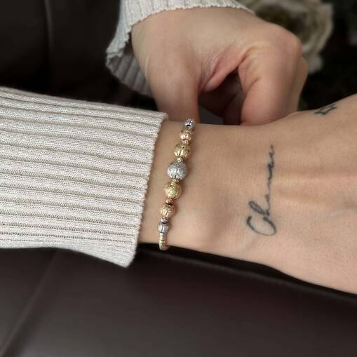 Kumlu Renkli Dorika Bileklik – Altın Şık Takı Modeli - 5