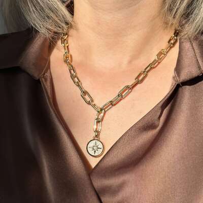 Kutup Yıldızı Kolye 14 Ayar Altın | Çetaş Eterna - 4