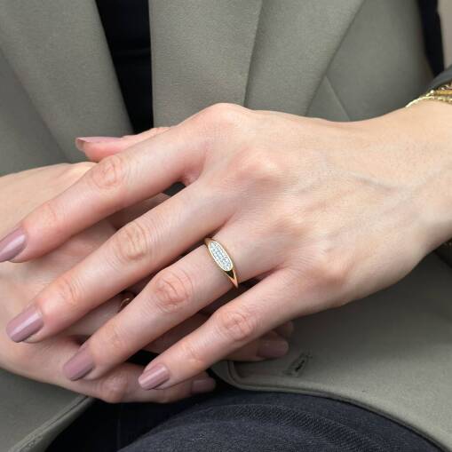 Markiz Taşlı Altın Yüzük – 14 Ayar Eklem Tasarım - 2