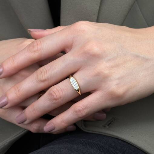 Markiz Taşlı Altın Yüzük – 14 Ayar Eklem Tasarım - 4