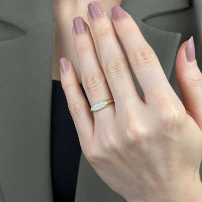 Markiz Taşlı Altın Yüzük – 14 Ayar Eklem Tasarım - ENGİNGOLD GAB