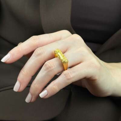 22 Ayar Altın Tasarım Yüzük – Özel ve Zarif Model - ENGİNGOLD SON