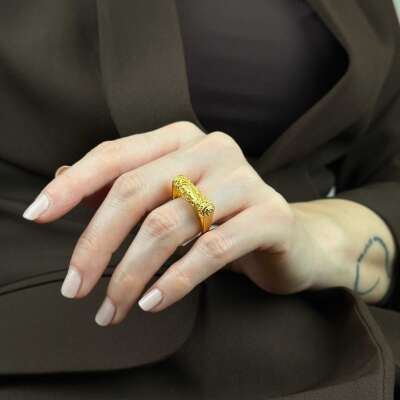 22 Ayar Altın Tasarım Yüzük – Özel ve Zarif Model - 2