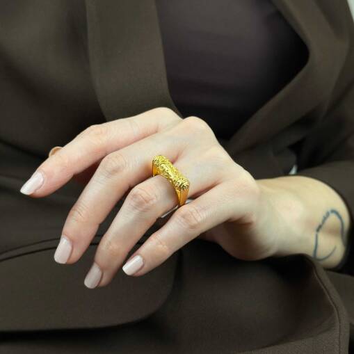 22 Ayar Altın Tasarım Yüzük – Özel ve Zarif Model - 2