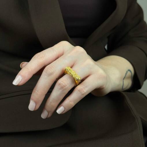 22 Ayar Altın Tasarım Yüzük – Özel ve Zarif Model - 3