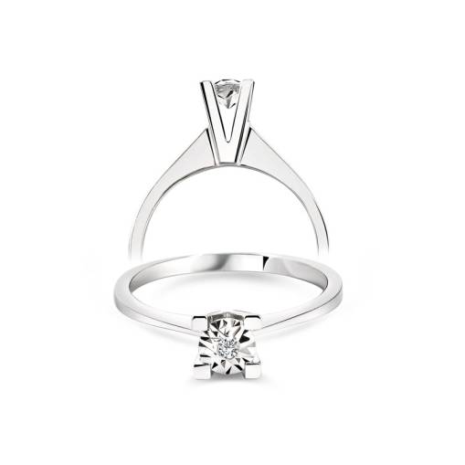 Pırlanta 0.02ct Efectli Tektaş Yüzük - 3