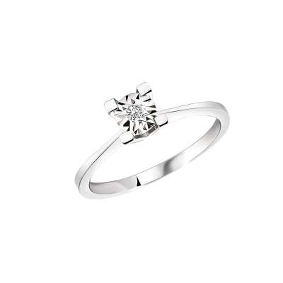Pırlanta 0.02ct Efectli Tektaş Yüzük - 1