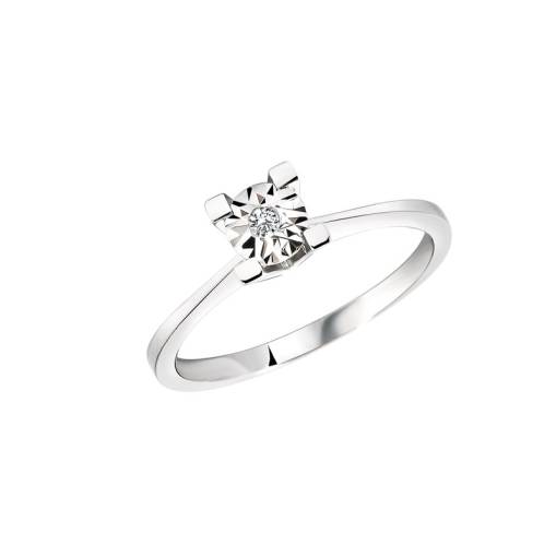 Pırlanta 0.02ct Efectli Tektaş Yüzük - 1