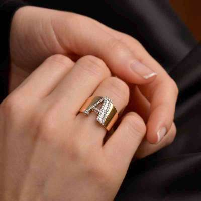 Pırlanta A Harf Yüzük - 3