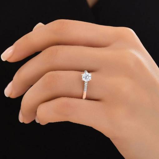 Pırlanta Altılı Pençe Tırnak Tektaş Yüzük - 2