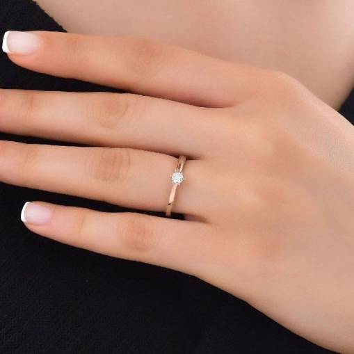 Pırlanta Altılı Pençe Tırnak Tektaş Yüzük - 2