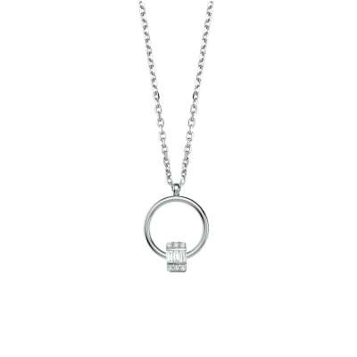 Pırlanta Baget Halka Kolye