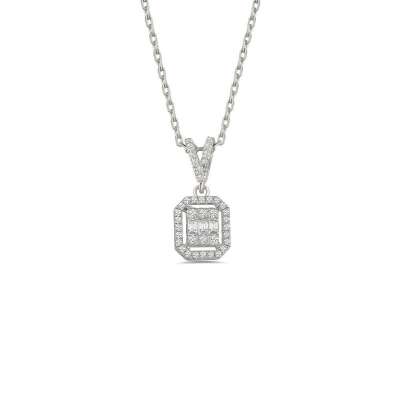 Pırlanta Baget Kolye 14K-20-30 - ENGİNGOLD MDL