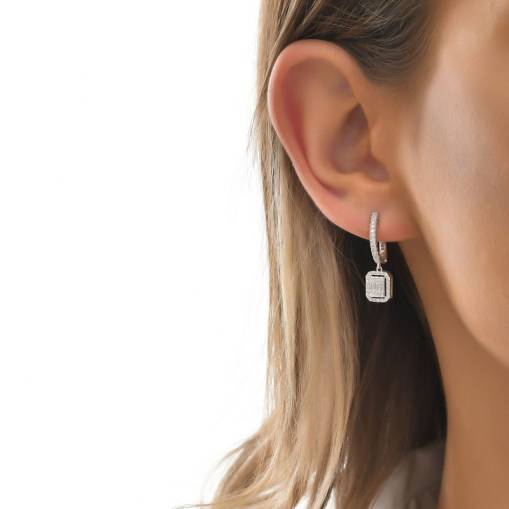 Pırlanta Baget Küpe 80-90 - 2