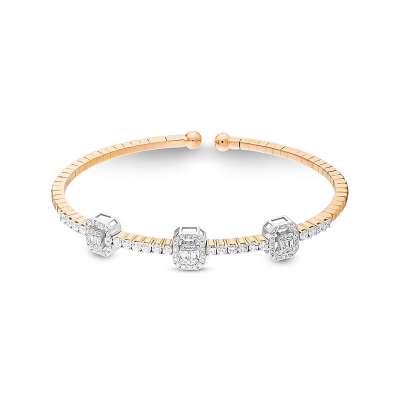 Pırlanta Baget Taşlı Kelepçe Bilezik - ENGİNGOLD STR