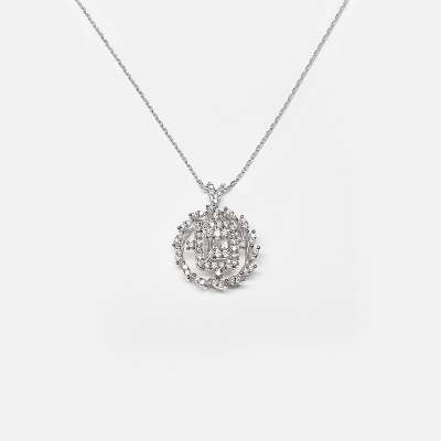 Pırlanta Baget Taşlı Kolye - ENGİNGOLD KYR