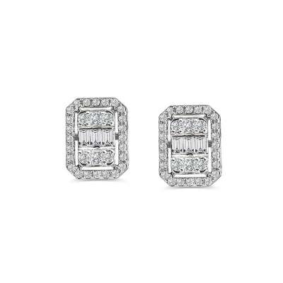 Pırlanta Baget Taşlı Küpe 72 - ENGİNGOLD KYR