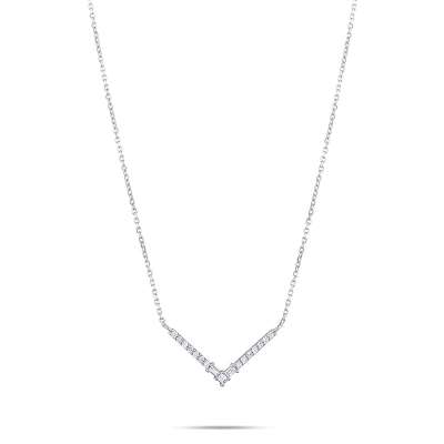 Pırlanta Baget Taşlı Minimal Kolye - 2