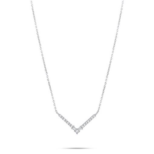 Pırlanta Baget Taşlı Minimal Kolye - 2