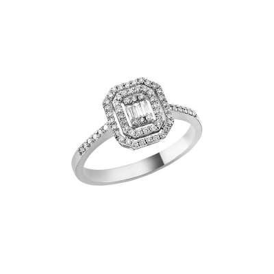 Pırlanta Baget Taşlı Yüzük 050-059 - ENGİNGOLD