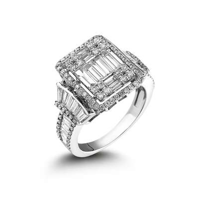 Pırlanta Baget Taşlı Yüzük - ENGİNGOLD STR