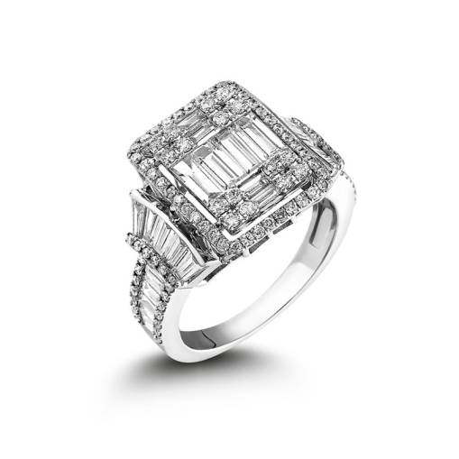 Pırlanta Baget Taşlı Yüzük - 1