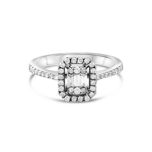 Pırlanta Baget Taşlı Yüzük 30-40 - 1