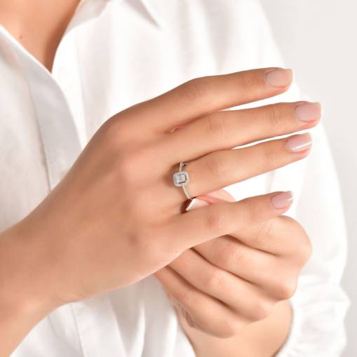 Pırlanta Baget Taşlı Yüzük 30-40 - 2