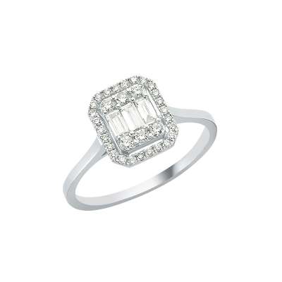 Pırlanta Baget Taşlı Yüzük 50-60 - ENGİNGOLD