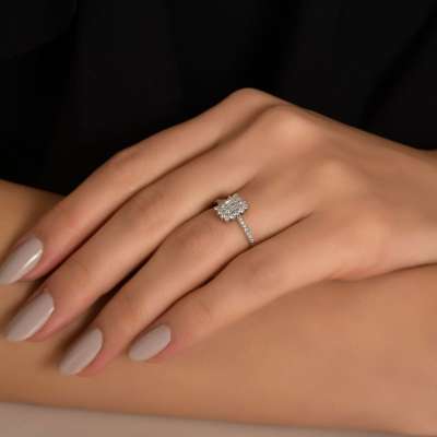 Pırlanta Baget Taşlı Yüzük - 3