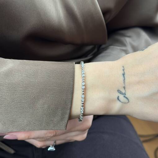 0.55 ct Pırlanta Bileklik – 14 Ayar Esnek Zarif Tasarım - 3