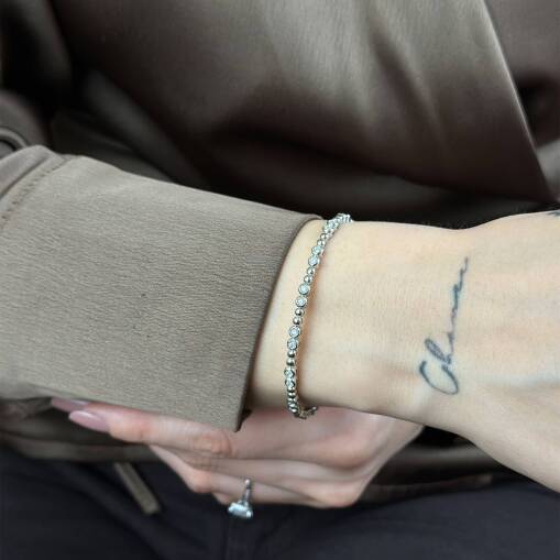 0.55 ct Pırlanta Bileklik – 14 Ayar Esnek Zarif Tasarım - 4