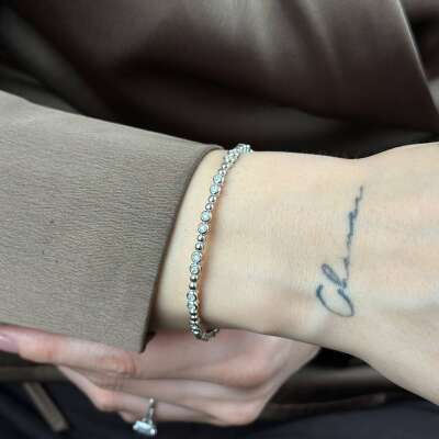 0.55 ct Pırlanta Bileklik – 14 Ayar Esnek Zarif Tasarım - 5