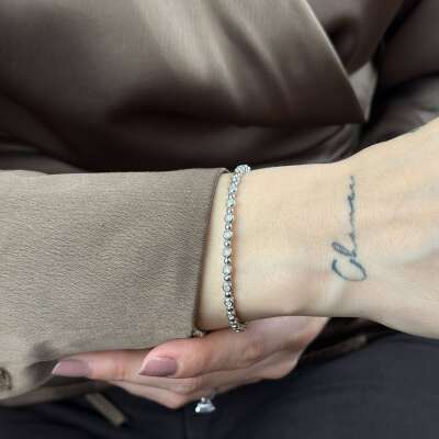 14 Ayar Pırlanta Bileklik – Esnek ve Zarif Taşlı Tasarım - ENGİNGOLD KYR