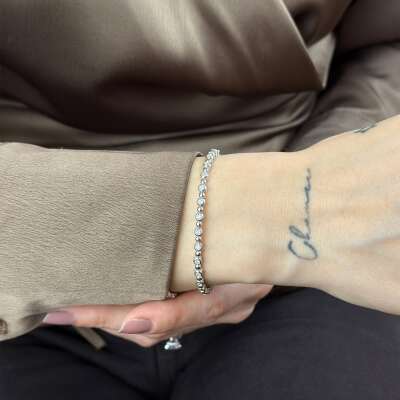 14 Ayar Pırlanta Bileklik – Esnek ve Zarif Taşlı Tasarım - 3