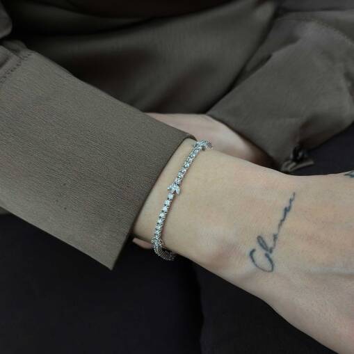 1.75 ct Lotus Çiçeği Pırlanta Bileklik – Su Yolu 14 Ayar - 1