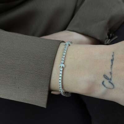 1.75 ct Lotus Çiçeği Pırlanta Bileklik – Su Yolu 14 Ayar - 5