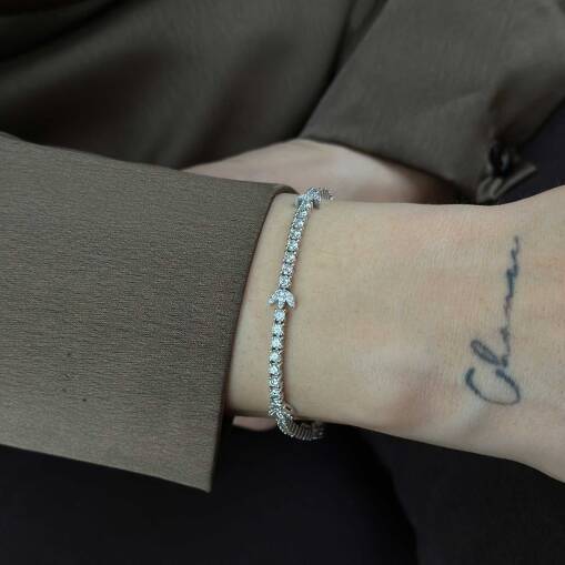 1.75 ct Lotus Çiçeği Pırlanta Bileklik – Su Yolu 14 Ayar - 5