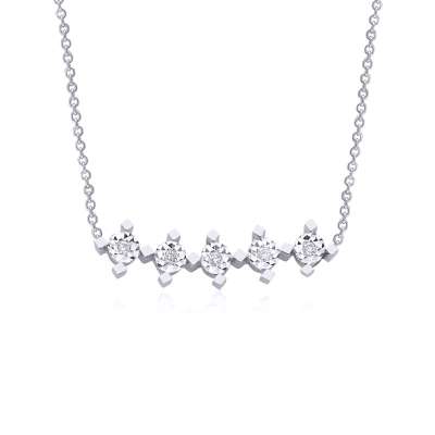 Pırlanta Efectli Beştaş Kolye-14K-05-07 - ENGİNGOLD