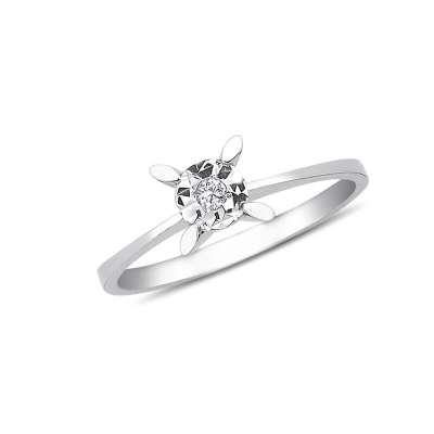 Pırlanta Efektli Tektaş Yüzük - ENGİNGOLD