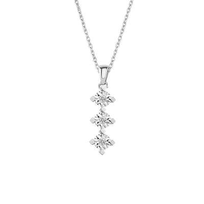 Pırlanta Efektli Tria Kolye 03-09 - ENGİNGOLD