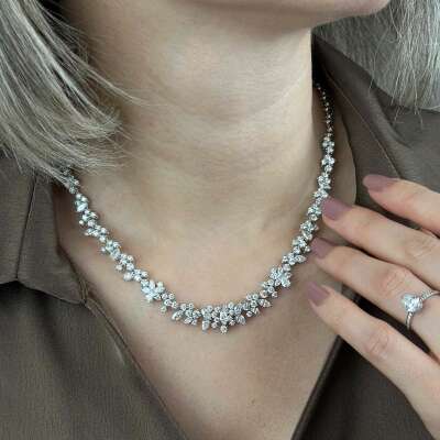 Pırlanta Gerdanlık Kolye 14K Özel Tasarım - ENGİNOLD FNL