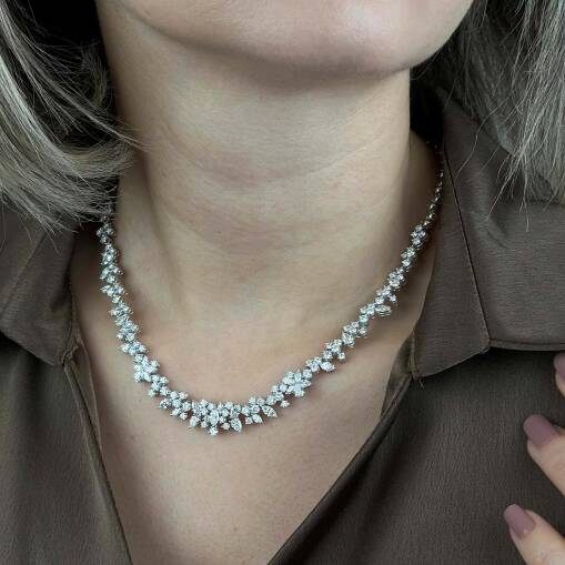 Pırlanta Gerdanlık Kolye 14K Özel Tasarım - 4