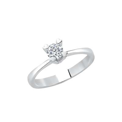 Pırlanta Kalpli Tektaş Yüzük - ENGİNGOLD MDL