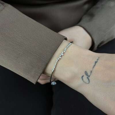 0.34 ct Markiz Pırlanta Kelepçe Bileklik – 14 Ayar Altın - ENGİNGOLD KYR