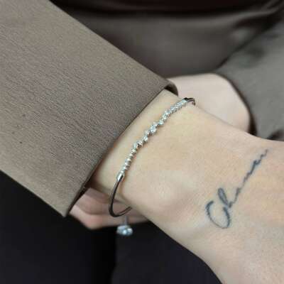 0.34 ct Markiz Pırlanta Kelepçe Bileklik – 14 Ayar Altın - 5